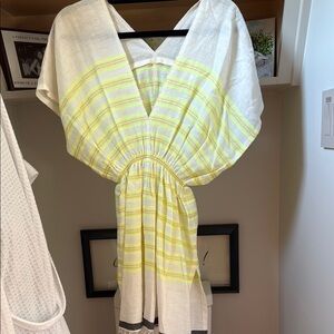 Lemlem Yellow and White Striped Swim Coverup